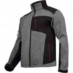 KURTKA SWETER WSTAWKI SOFT., SZARO-CZARNA, "2XL", CE, LAHTI